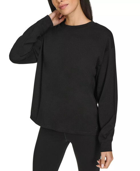 Women's Long-Sleeve Crewneck T-Shirt Black - 4