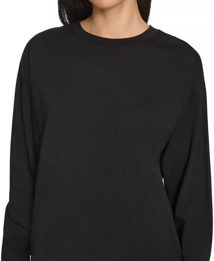 Women's Long-Sleeve Crewneck T-Shirt Black - 7