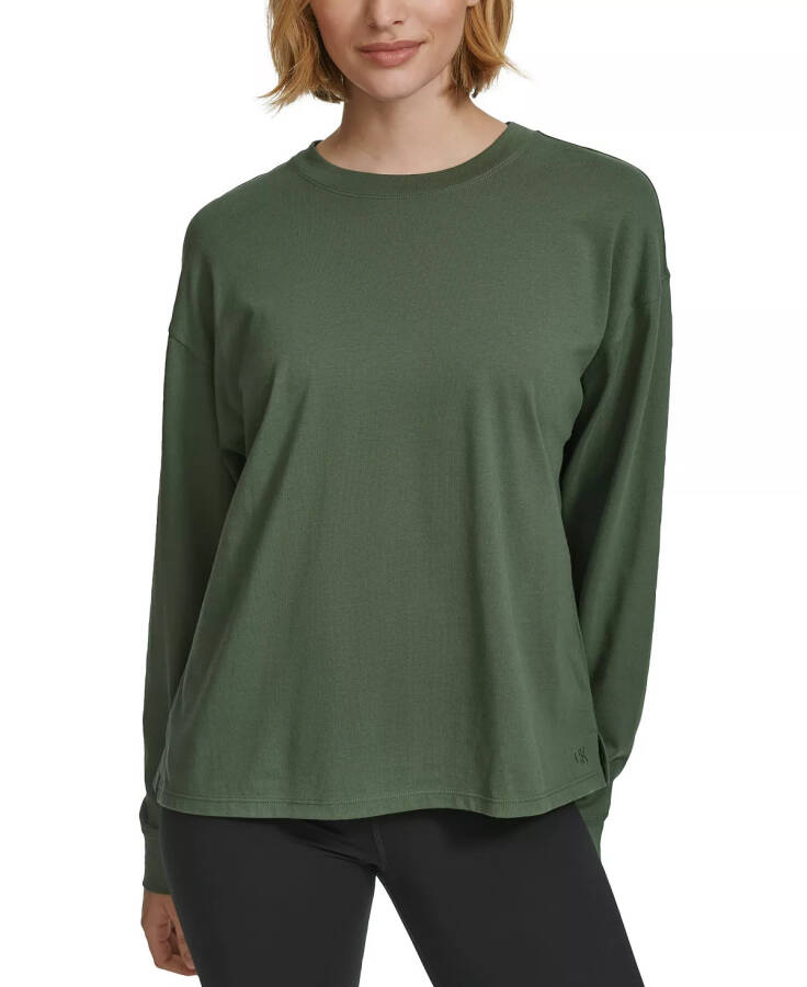 Women's Long-Sleeve Crewneck T-Shirt Thyme - 1