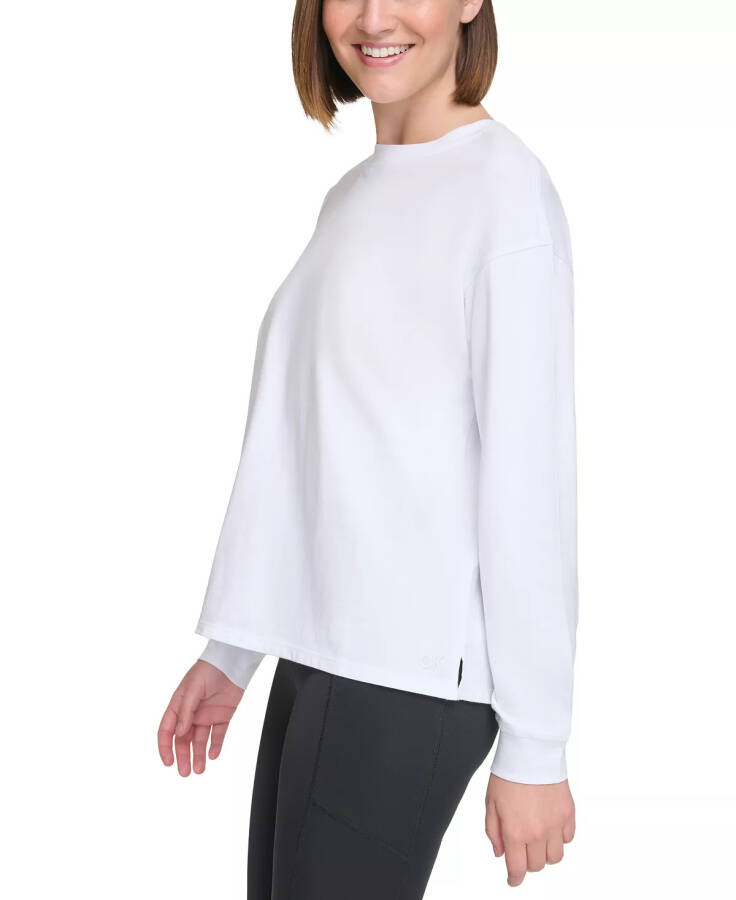 Women's Long-Sleeve Crewneck T-Shirt White - 1