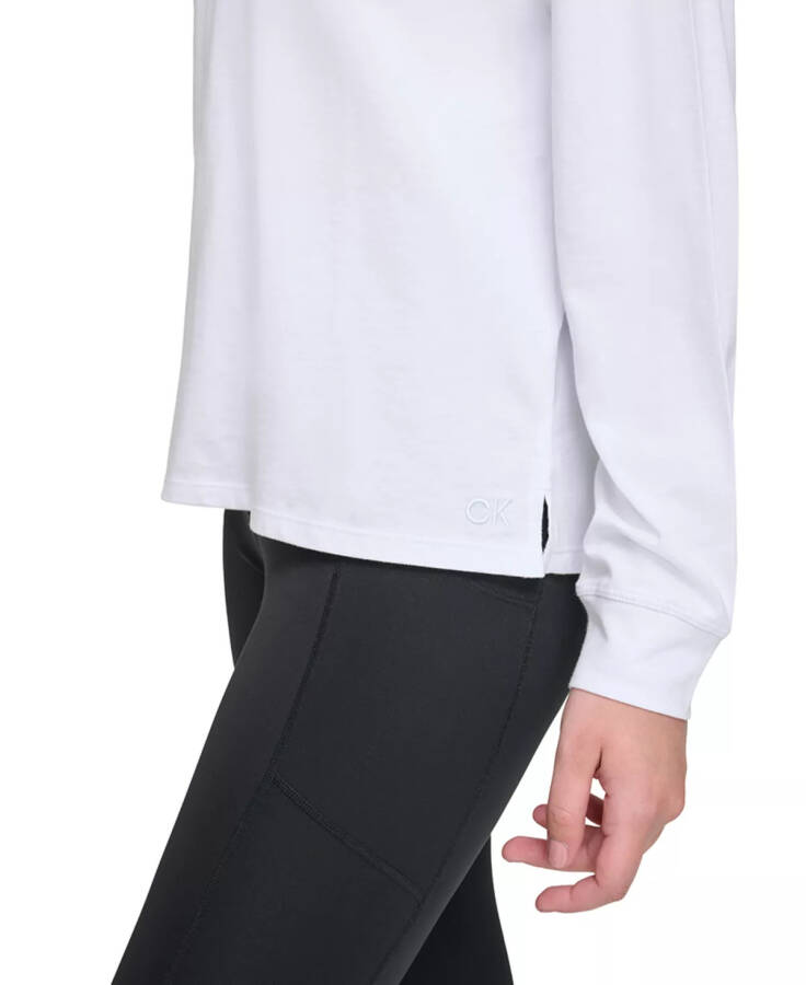 Women's Long-Sleeve Crewneck T-Shirt White - 2