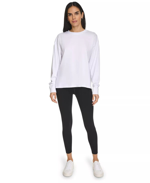 Women's Long-Sleeve Crewneck T-Shirt White - 3