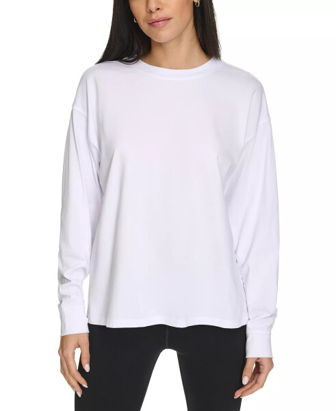 Women's Long-Sleeve Crewneck T-Shirt White - 4