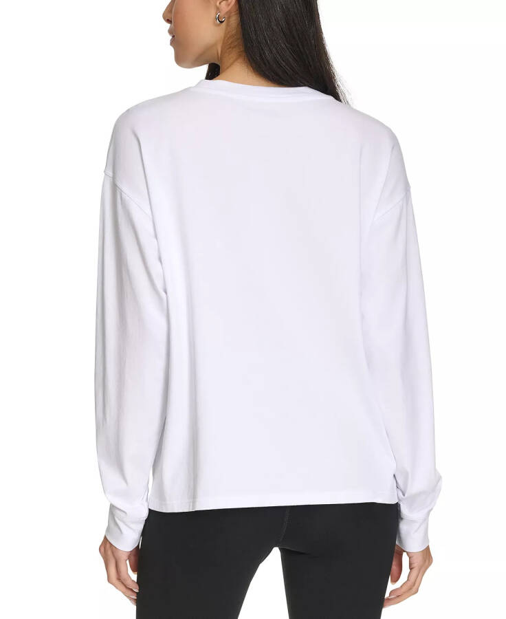 Women's Long-Sleeve Crewneck T-Shirt White - 5