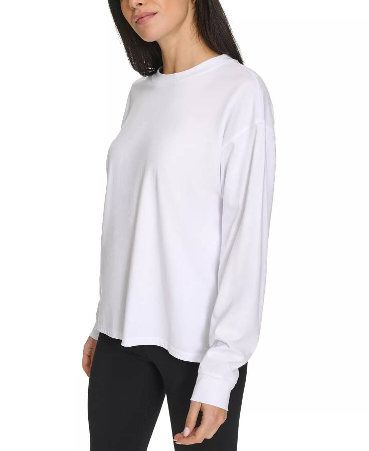 Women's Long-Sleeve Crewneck T-Shirt White - 6