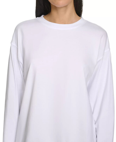 Women's Long-Sleeve Crewneck T-Shirt White - 7