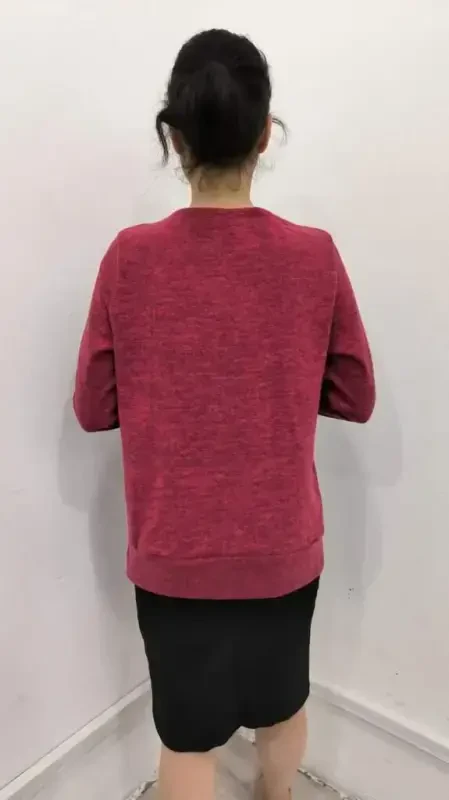 Women's Long Sleeve Crossover Neck Cuff Detail Fluffy Blouse - 3