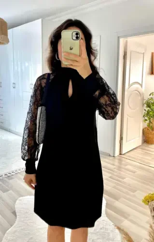 Women's Long Sleeve Drop Detail Sandy Mini Dress - 7