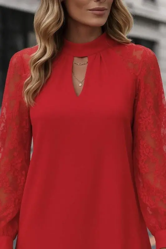 Women's Long Sleeve Drop Detailed Sandy Mini Dress - 2