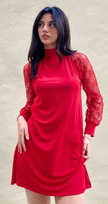 Women's Long Sleeve Drop Detailed Sandy Mini Dress - 8