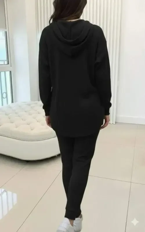 Women's Long Sleeve Hooded Meloni Blouse and Pants Set - 4