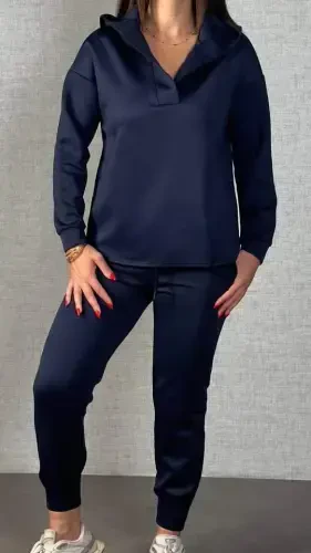 Women's Long Sleeve Hoodie Two Piece Set - 3