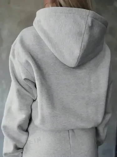 Women's Long Sleeve Nope Printed Ribbed Waist Two Piece Set - BÜYÜKBEDENIZ (1)