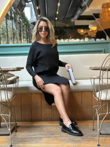 Women's Long Sleeve Off Shoulder Slit Detail Ribbed Skirt Blouse Two Piece Set - 7