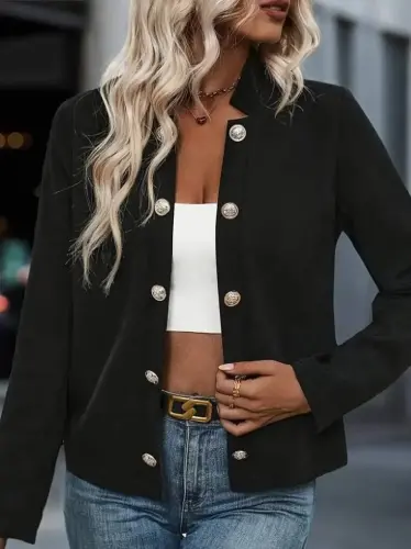 Women's Long Sleeve Open Front Button Down Scuba Diving Jacket - 1