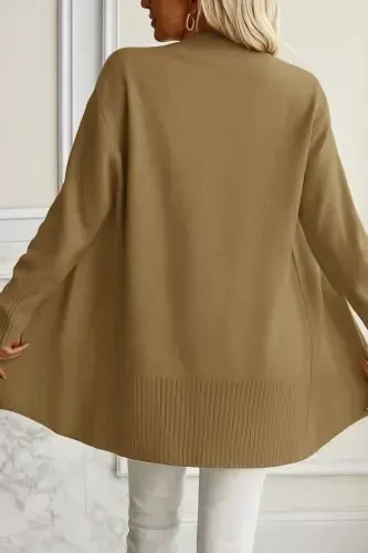 Women's Long Sleeve Open Front Knit Cardigan - 3