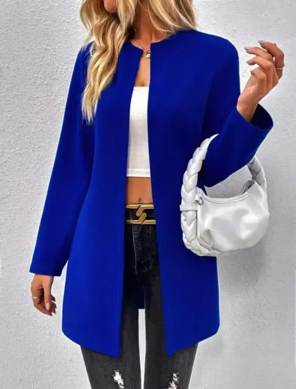 Women's Long Sleeve Open Front Long Modal Cardigan - 1