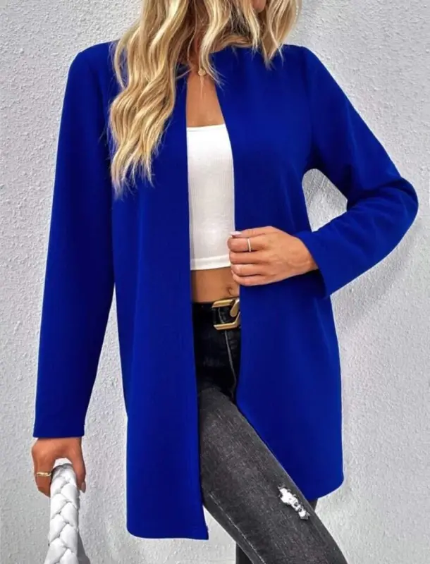 Women's Long Sleeve Open Front Long Modal Cardigan - 2