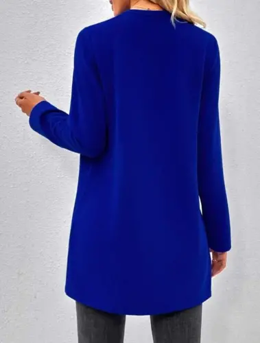 Women's Long Sleeve Open Front Long Modal Cardigan - 6