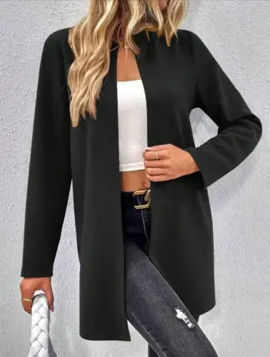 Women's Long Sleeve Open Front Long Modal Cardigan - 4