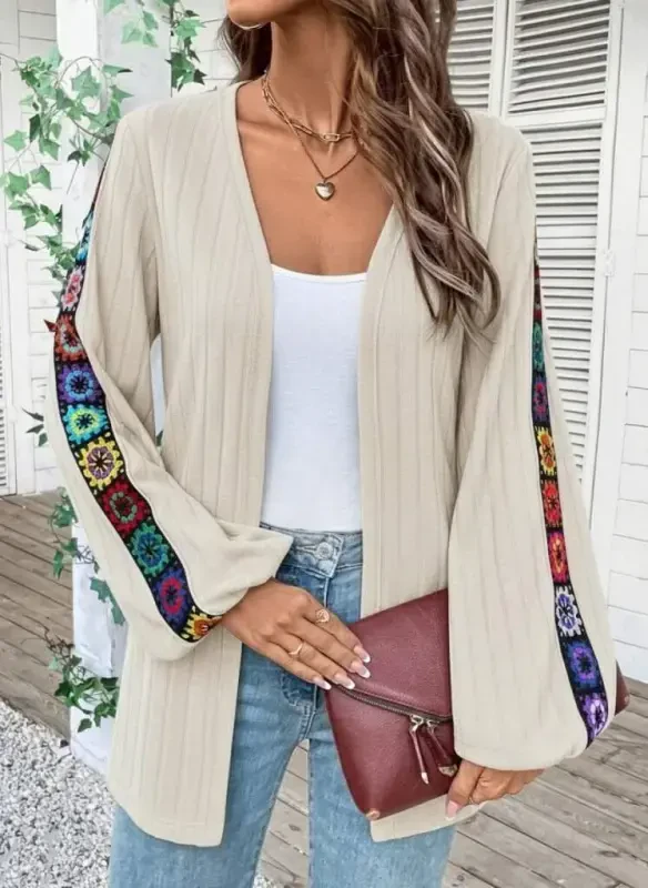 Women's Long Sleeve Open Front Sherpa Cardigan Jacket - 3