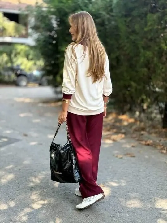 Women's Long Sleeve Ribbed Cardigan with Pocket Detail and Wide Leg Pants Set - 7