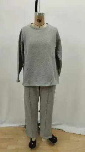 Women's Long Sleeve Ribbed Viscose Two Thread and Trousers Set - 6