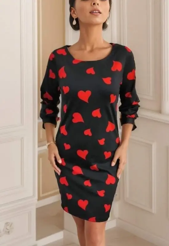 Women's Long Sleeve Turtleneck Bodycon Mini Dress - 5