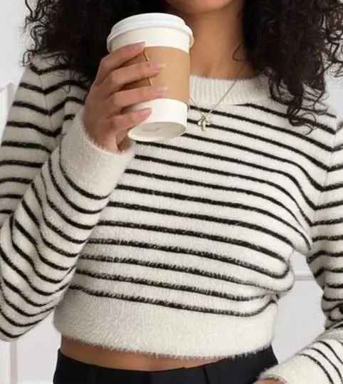 Women's Long Sleeve Turtleneck Crop Knit Blouse - 2