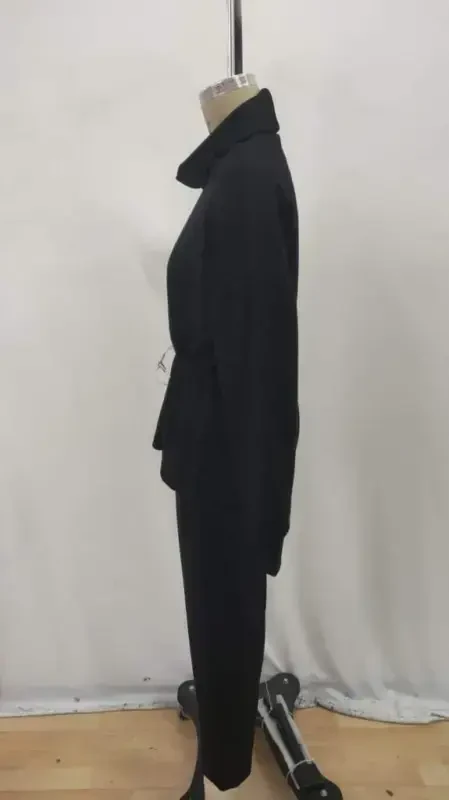 Women's Long Sleeve Turtleneck Elastic Waist Modal Blouse and Pants Set - 6