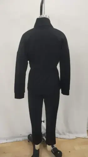 Women's Long Sleeve Turtleneck Elastic Waist Modal Blouse and Pants Set - 7