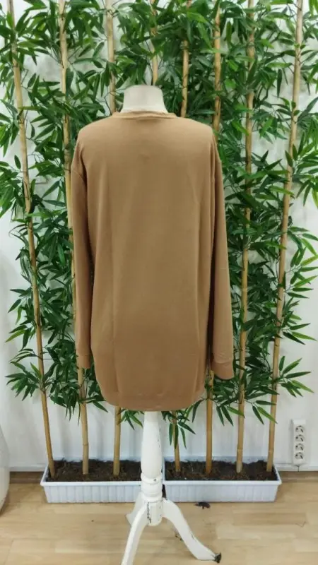 Women's Long Sleeve Turtleneck Heart Patterned Short Viscose Dress - 5