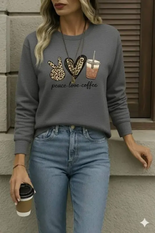 Women's Long Sleeve Turtleneck Heart Patterned Viscose Double Thread Blouse - 1