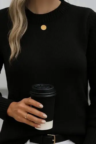 Women's Long Sleeve Turtleneck Knit Blouse - BÜYÜKBEDENIZ (1)