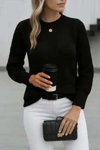 Women's Long Sleeve Turtleneck Knit Blouse - 3