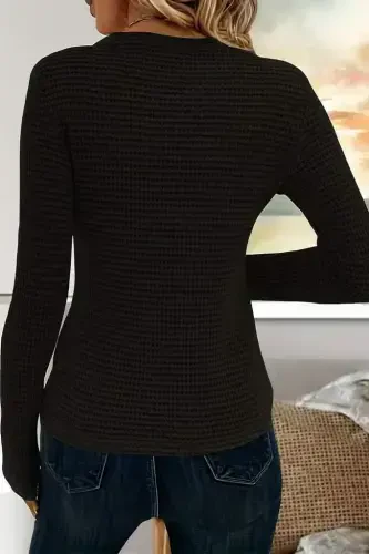 Women's Long Sleeve Turtleneck Knit Sweater - 3