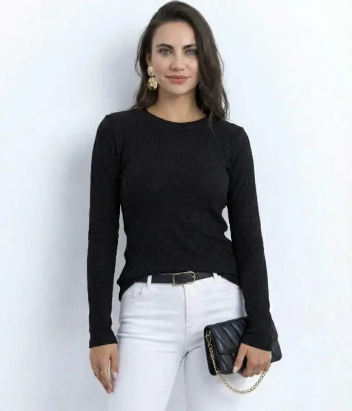 Women's Long Sleeve Turtleneck Knit Sweater - 3