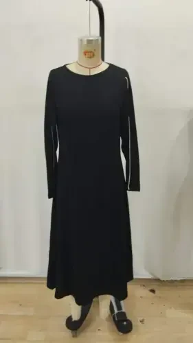 Women's Long Sleeve Turtleneck Midi Modal Dress - 5