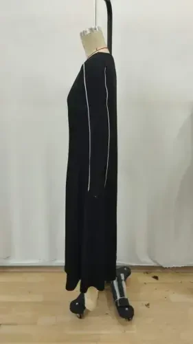 Women's Long Sleeve Turtleneck Midi Modal Dress - 6