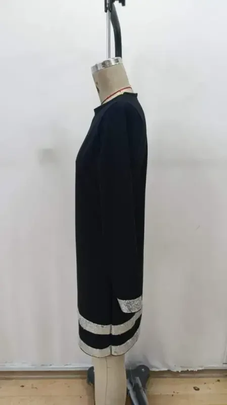 Women's Long Sleeve Turtleneck Mini Imported Crepe Dress - 6