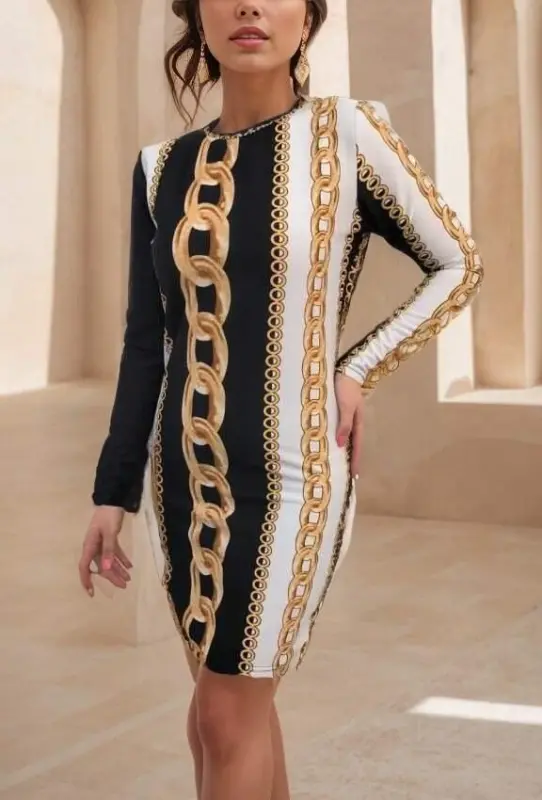 Women's Long Sleeve Turtleneck Scuba Midi Dress - 7