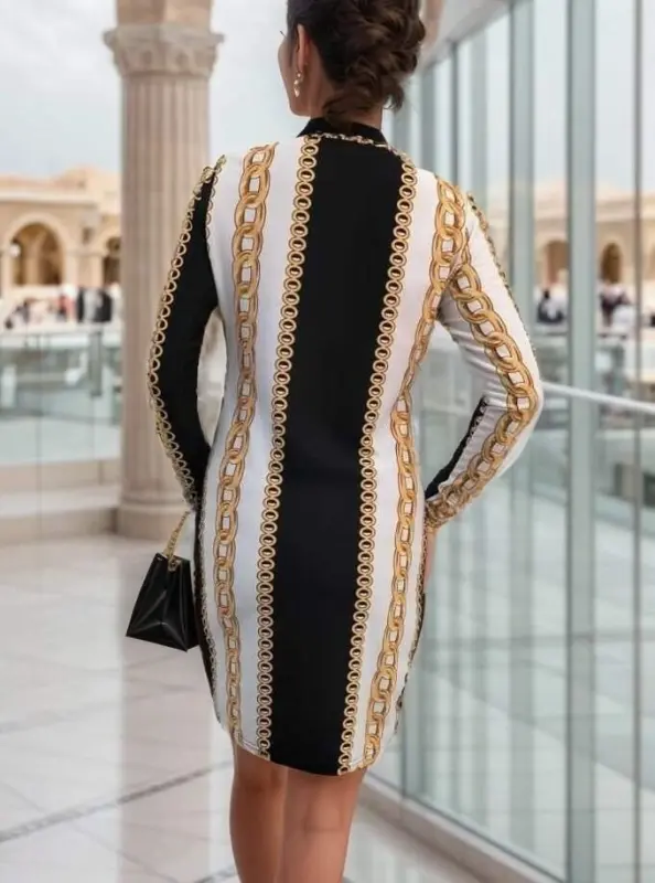 Women's Long Sleeve Turtleneck Scuba Midi Dress - 8