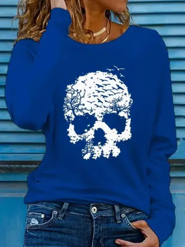 Women's Long Sleeve Turtleneck Sunflower Patterned Viscose Blouse - 1