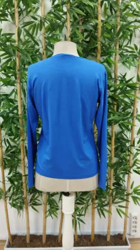 Women's Long Sleeve Turtleneck Sunflower Patterned Viscose Blouse - 6