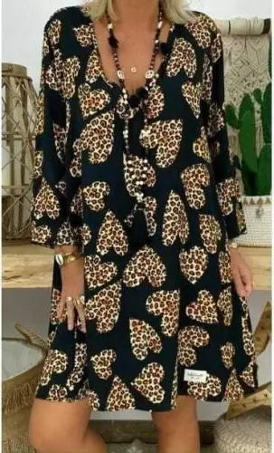 Women's Long Sleeve V Neck Long Sleeve Micro Midi Dress - 1