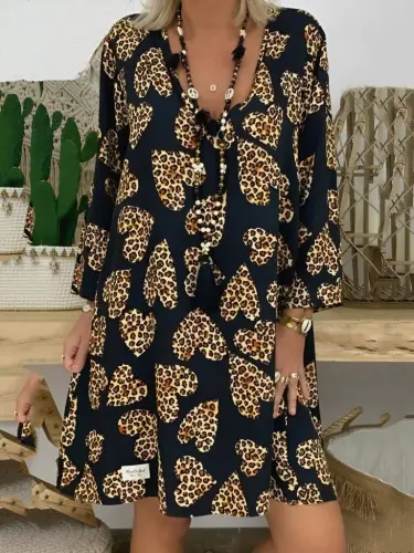 Women's Long Sleeve V Neck Long Sleeve Micro Midi Dress - 5