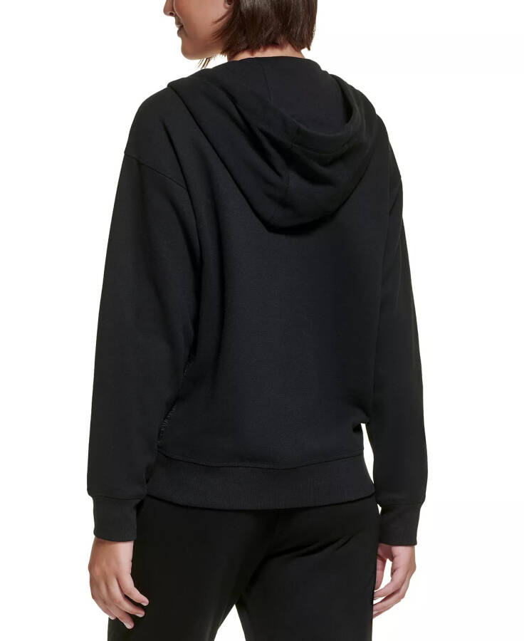 Women's Long-Sleeve Zip-Front Hoodie Black - 2