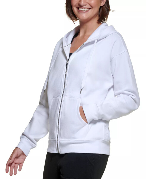 Women's Long-Sleeve Zip-Front Hoodie White - 2