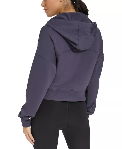 Women's Long-Sleeve Zip-Up Drawstring Hoodie Onyx - 2