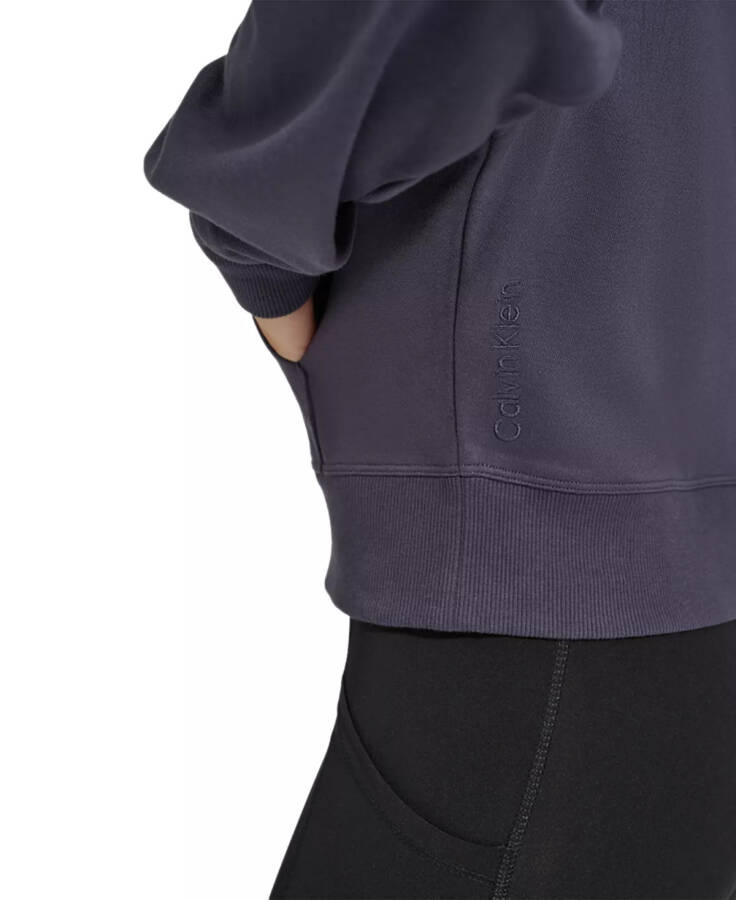 Women's Long-Sleeve Zip-Up Drawstring Hoodie Onyx - 4